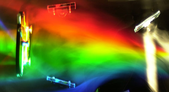 Rainbow colors shown in an experiment