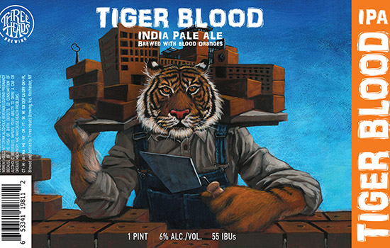 Tiger Blood IPA beer label