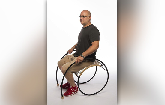 Person sitting on art wheelcahir