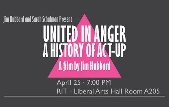 Poster for "Jim Hubbard and Sarah Schulman's: United in Anger a History of Act-Up"