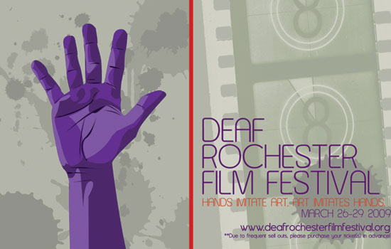 Logo for "Deaf Rochester Film Festival"