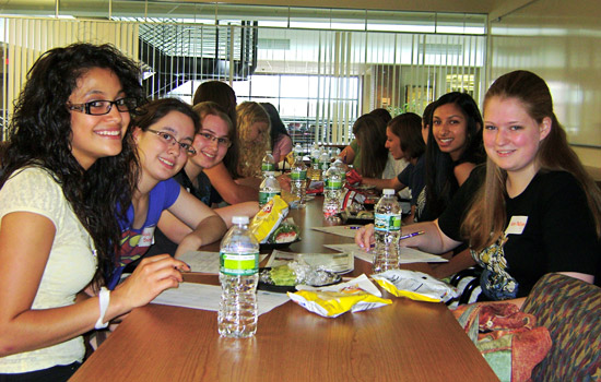 People eating at table