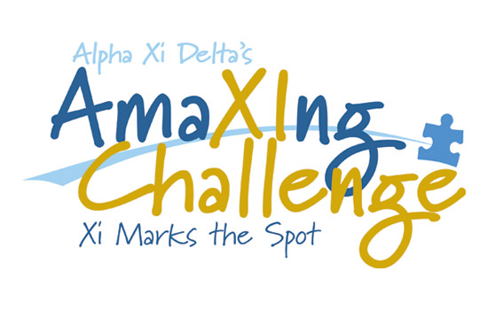 Logo for "Alpha Xi Delta's: AmaXIng Challenge Xi Marks the Spot"