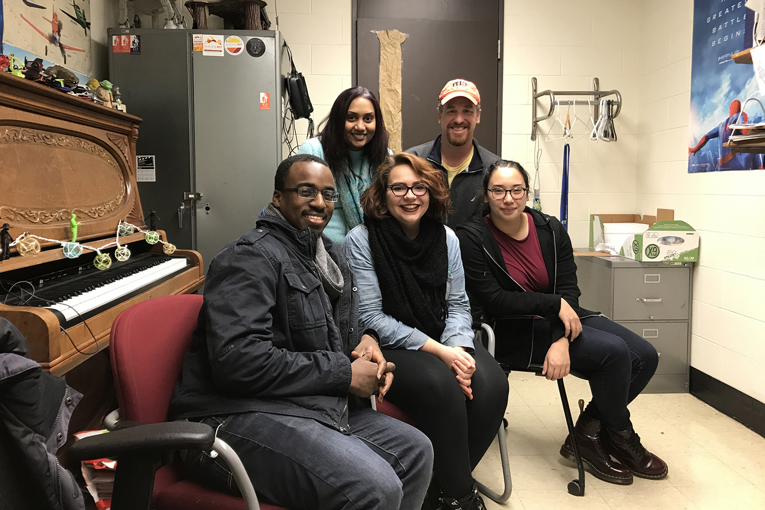 Students and faculty involved in the Character Mosaic project.