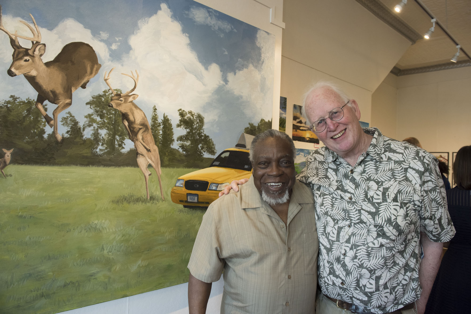 Luvon Sheppard and Tom Lightfoot at a 2017 gallery opening