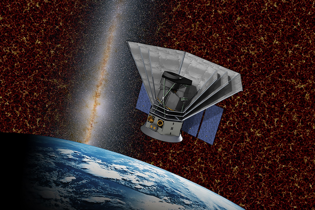 Artists rendering of satellite in space