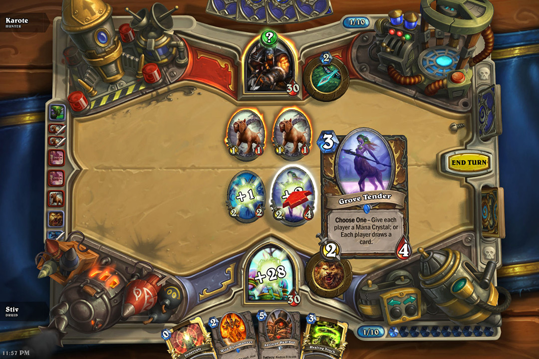 Screenshot of Hearthstone video game.