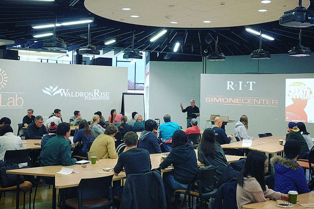 RIT Access Technology IdeaLab lead Dan Harel instructs during the event that ran Nov. 4-5 at RIT.