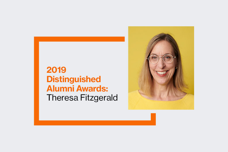 Graphic reads: 2019 Distinguished Alumni Awards: Theresa Fitzgerald