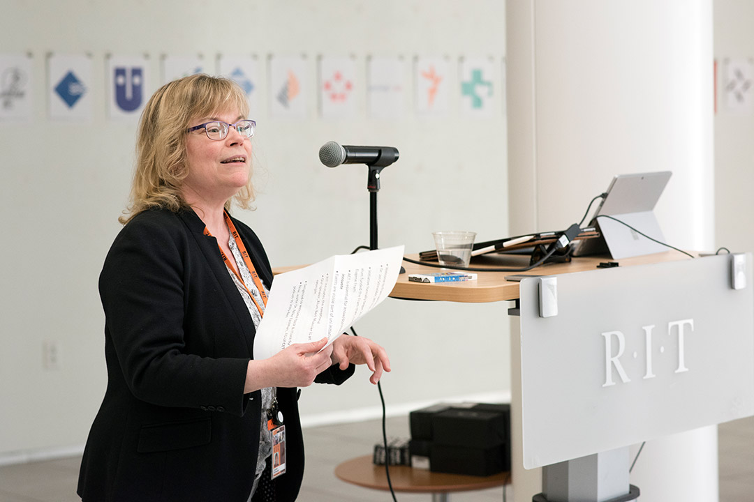 Jennifer Schneider, the Eugene H. Fram Chair in Applied Critical Thinking at RIT