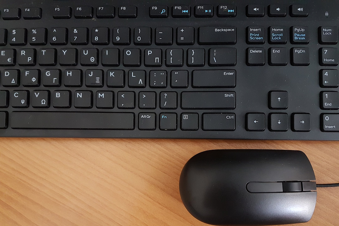 Computer keyboard and mouse.