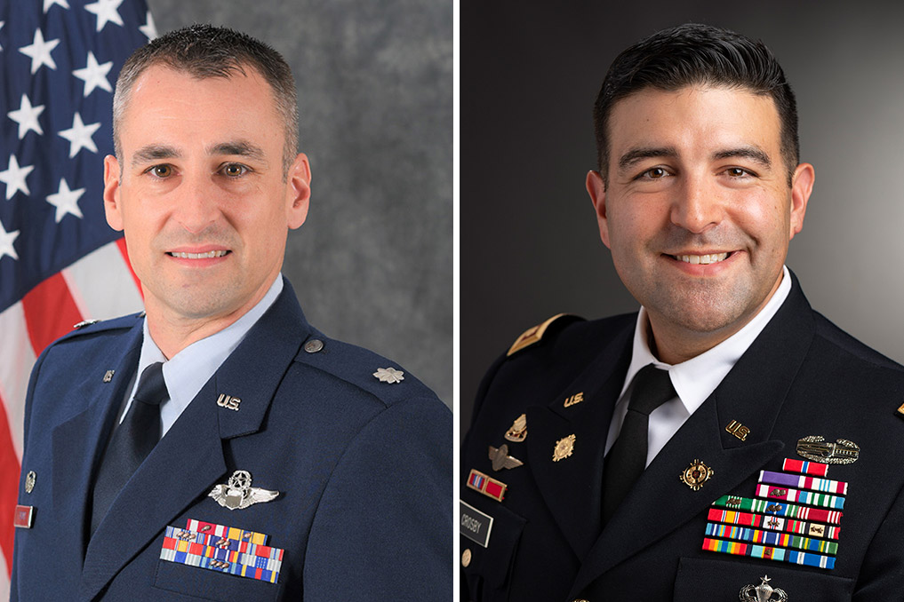 Side-by-side images of Lt. Col. Jason Turner and Maj. Ryan Crosby.