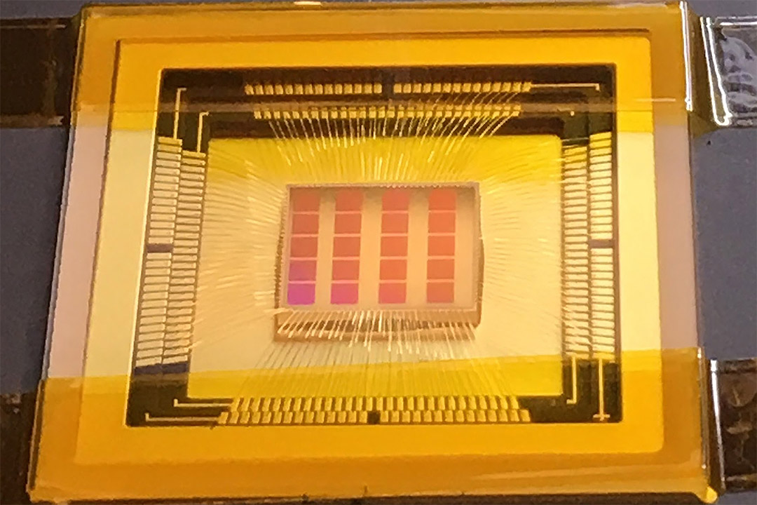 Quanta Image Sensor (QIS) semiconductor chip.