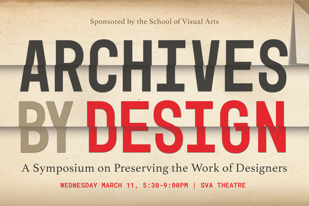 A graphic with details about the Archives by Design conference. 