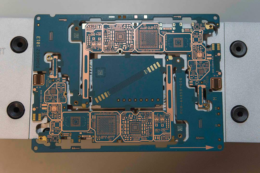 close-up of circuit board.