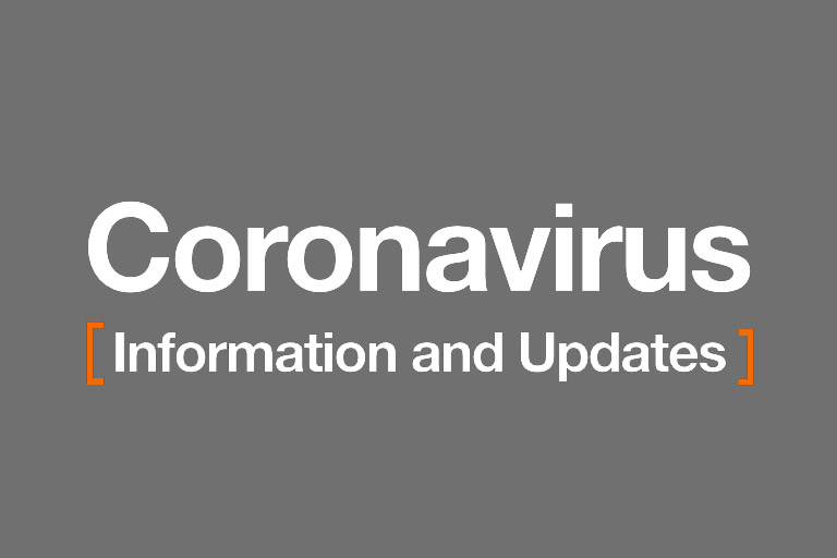 graphic with the words: Coronavirus information and updates.