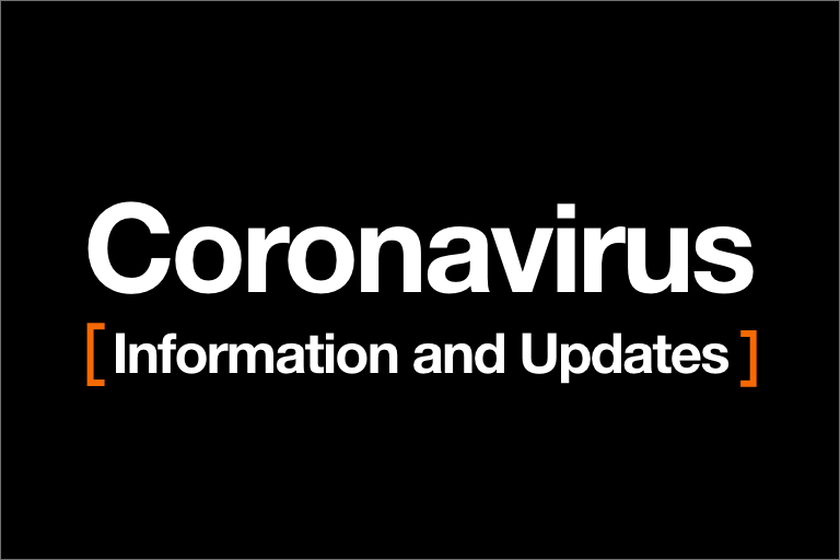 graphic with the words: Coronavirus information and updates.