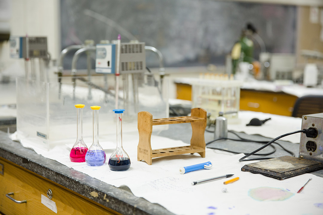 lab setting with test tubes.