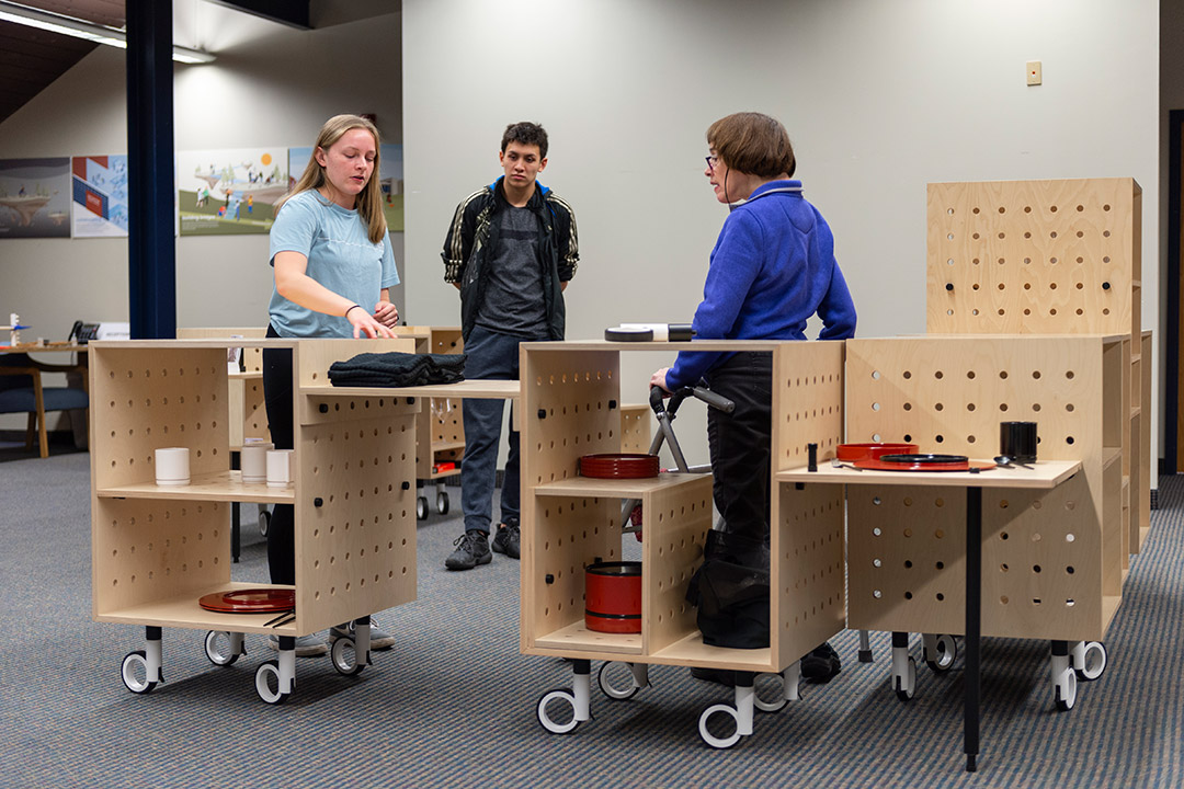 students demonstrating accessible, modular kitchen design.