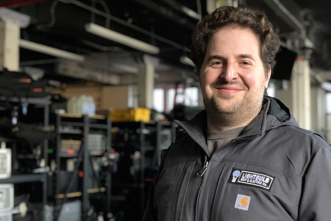 A portrait of Adam Richlin in his warehouse space.