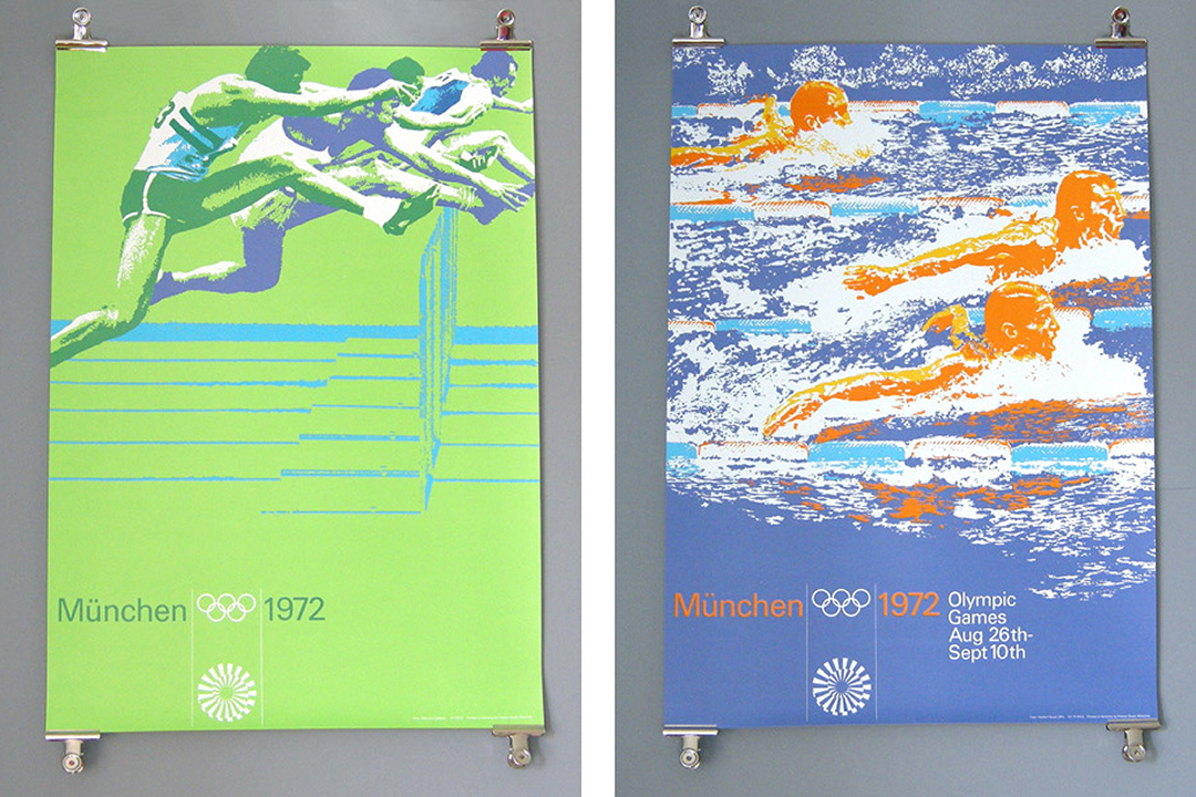 A pair of posters promoting the 1972 Munich Olympics.