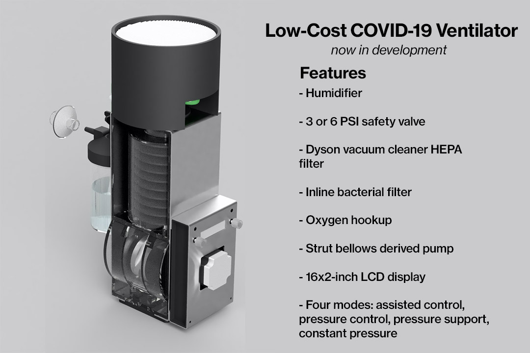 graphic of low-cost ventilator.