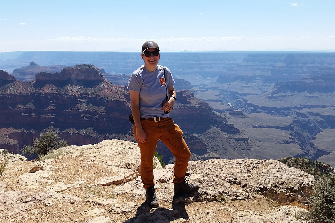 park ranger standing in Grand Canyon.