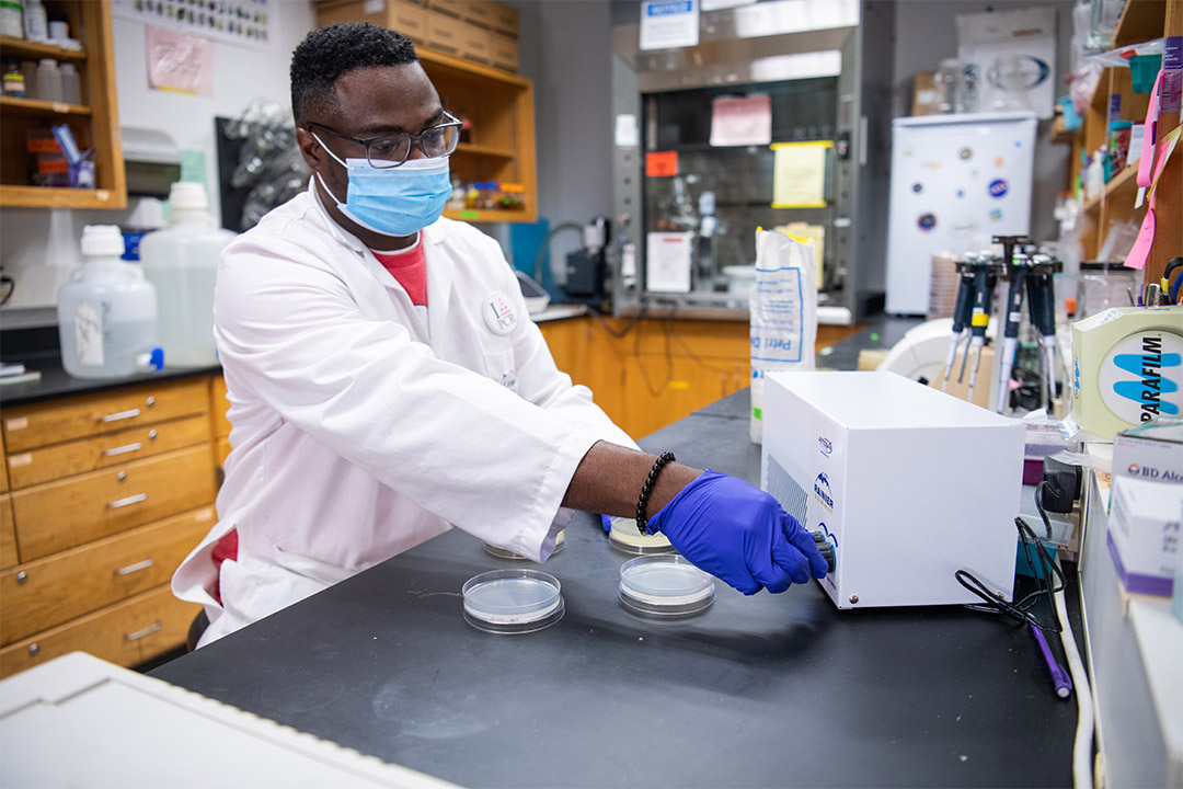 reseacher testing air ionization systems.