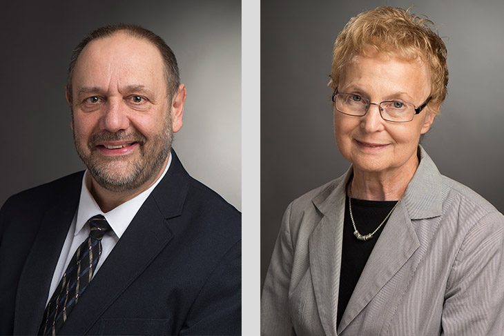 portraits of Gregory D’Amico and Barbara Birkett.