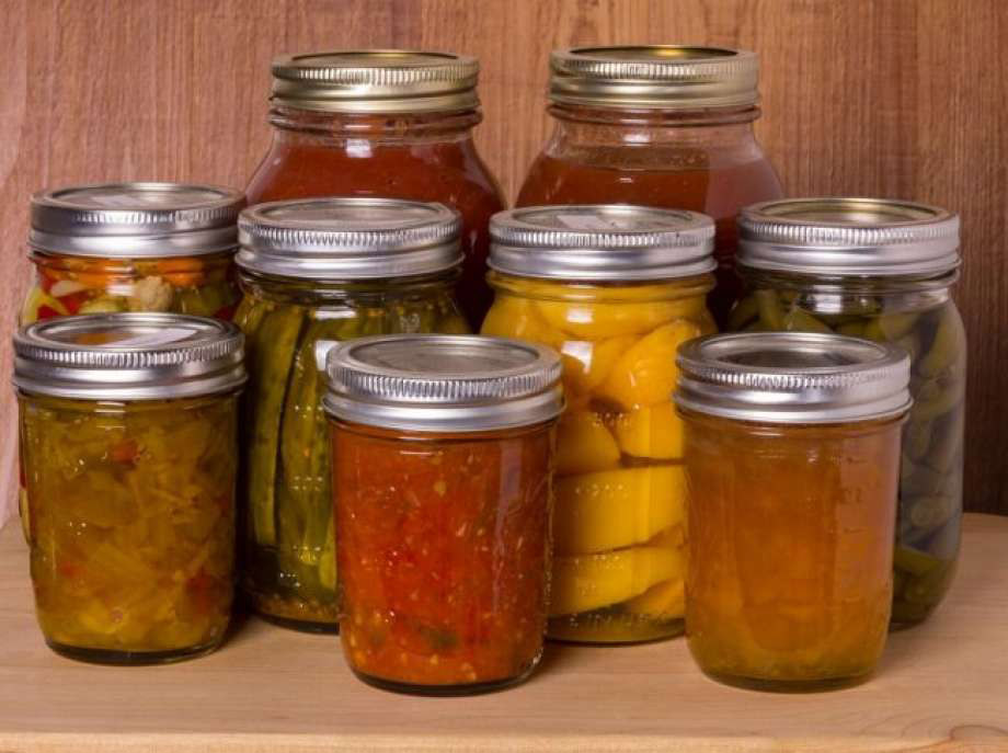 jars of canned produce.