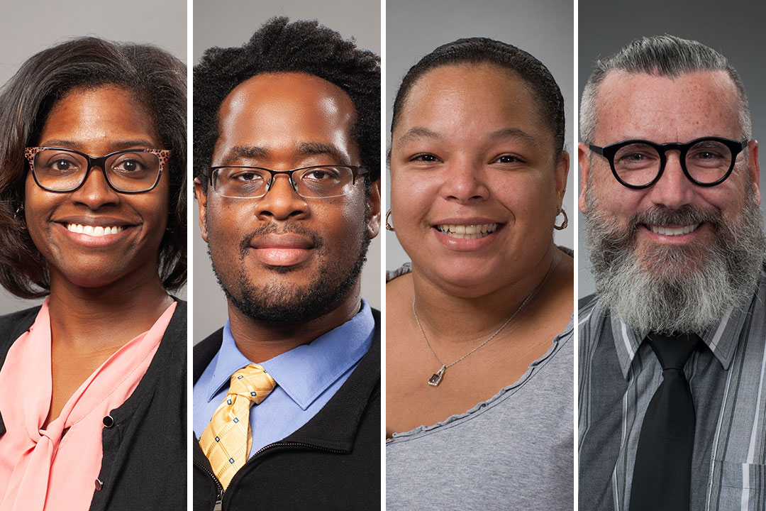 headshots of four faculty members.