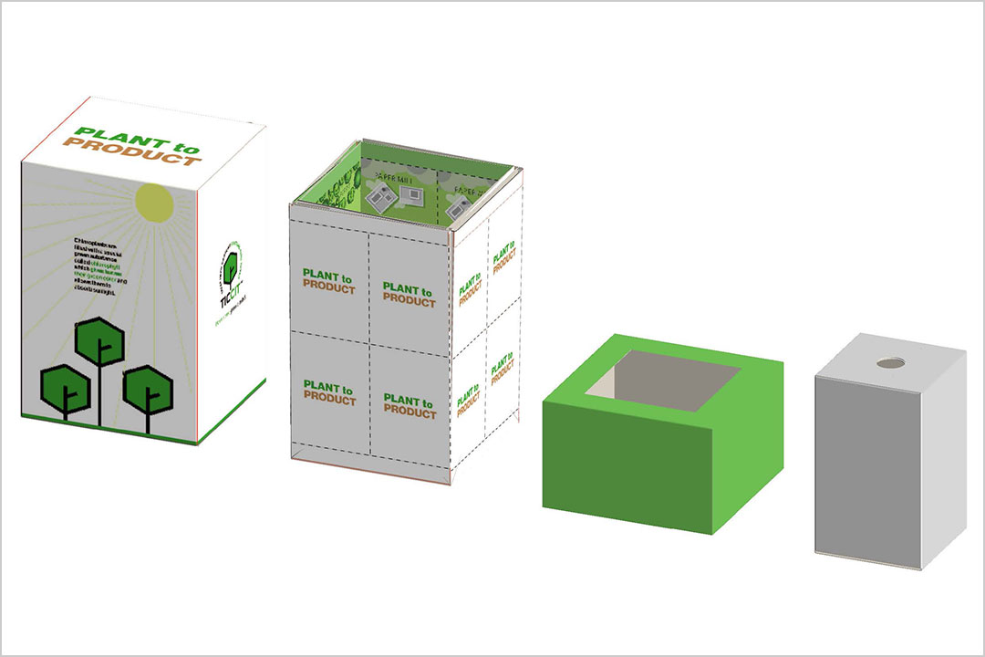 four pieces of entry in paperboard packaging competition.