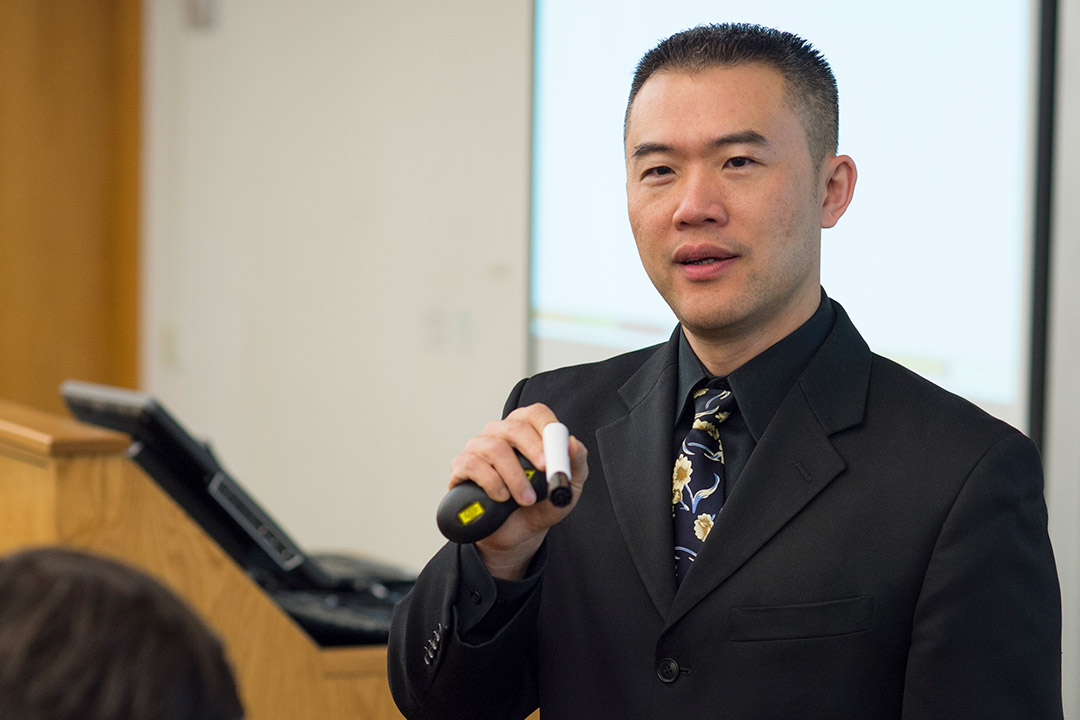 professor teaching a class.