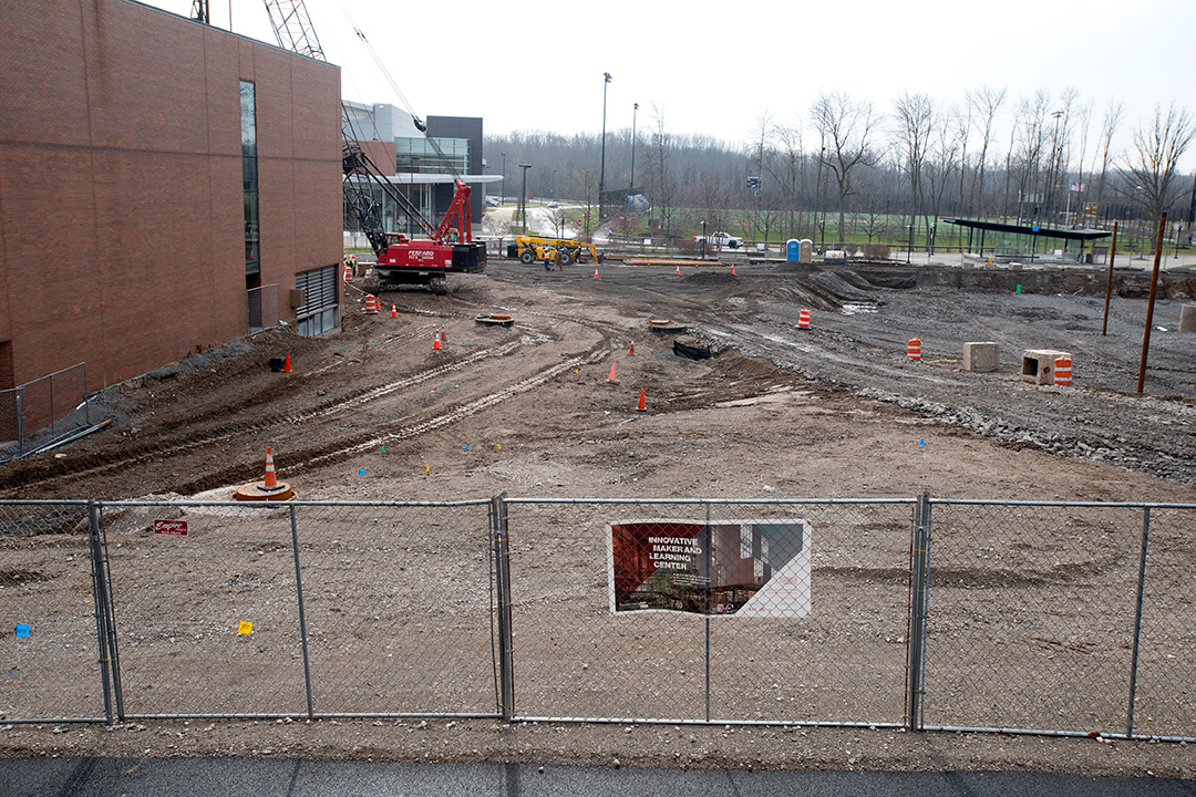 construction site surrounded by fencing.