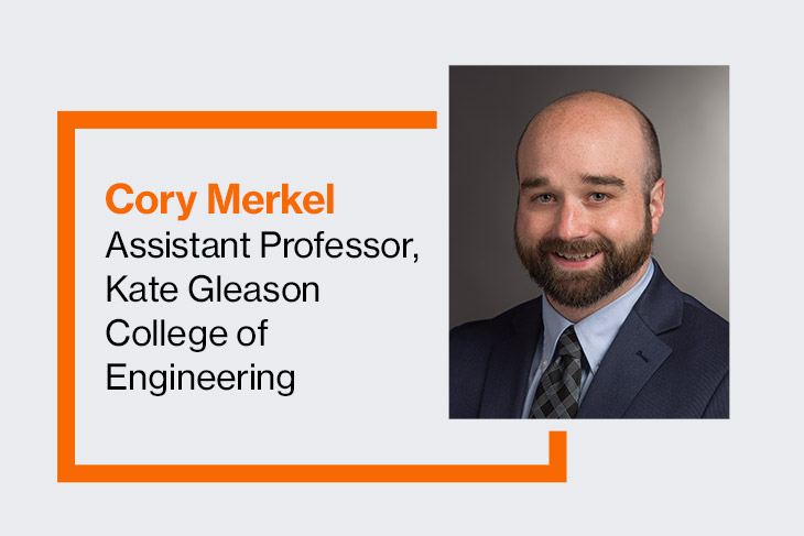 Cory Merkel, assistant professor, Kate Gleason College of Engineering.