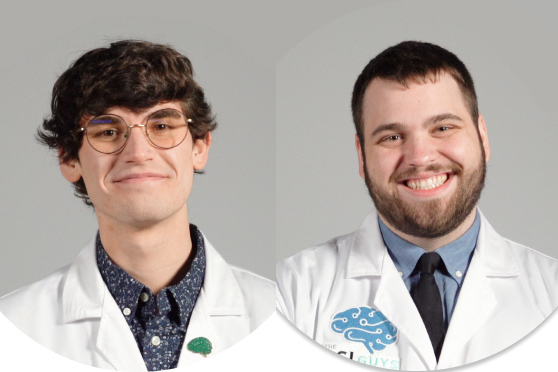 side-by-side portraits of two researchers.