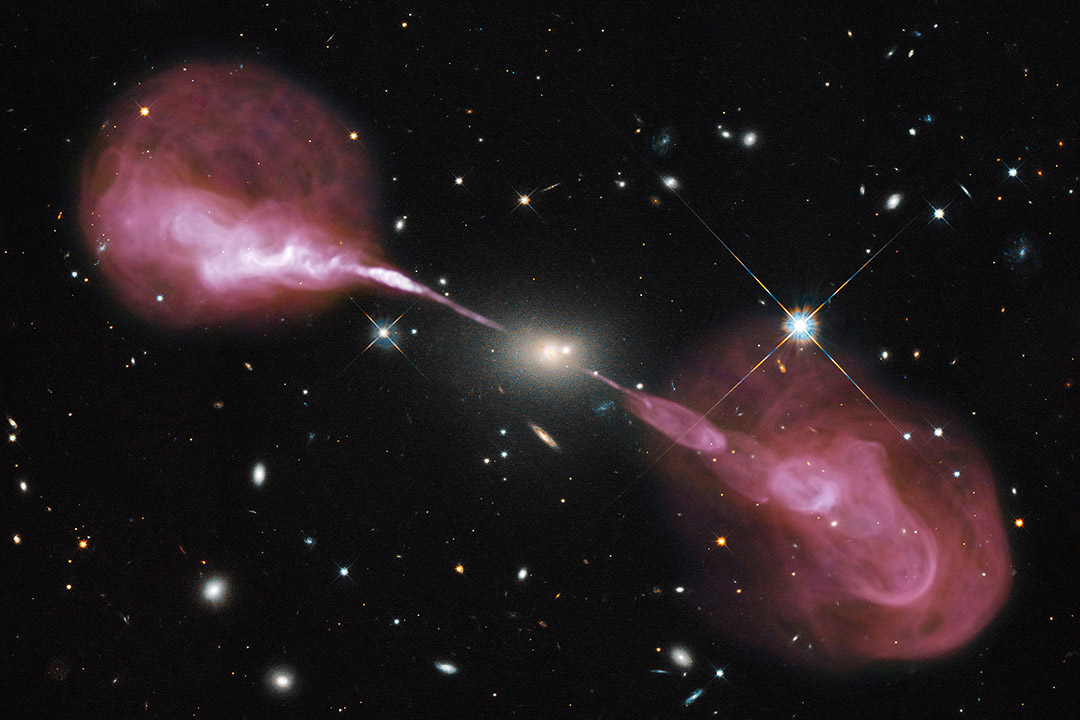 supermassive black hole in the core of the elliptical galaxy Hercules A.
