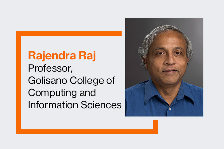 Rajendra Raj, professor in Golisano College of Computing and Information Sciences.