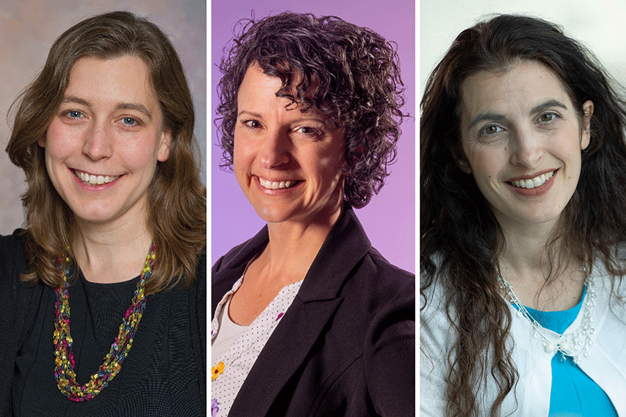 Headshots of three people.