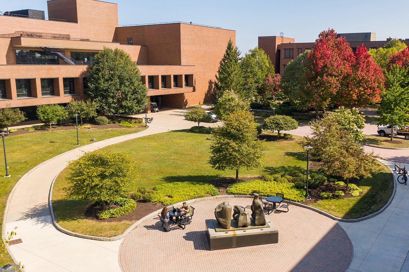 An aerial view of the Kodak Quad on RIT's campus.