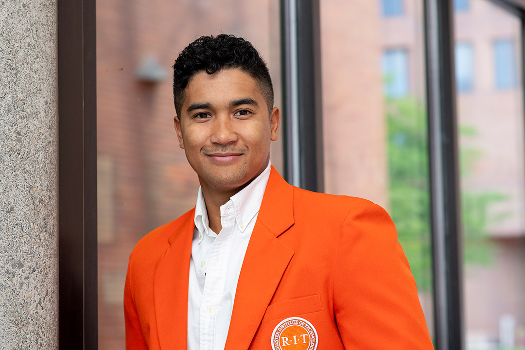 portrait of RIT Student Government President Lucas Randrianarivelo.