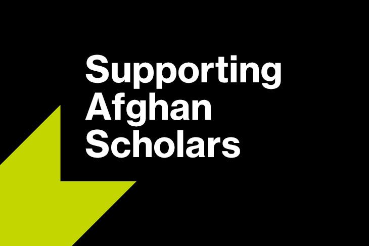 graphic reads: Supporting Afghan Scholars.