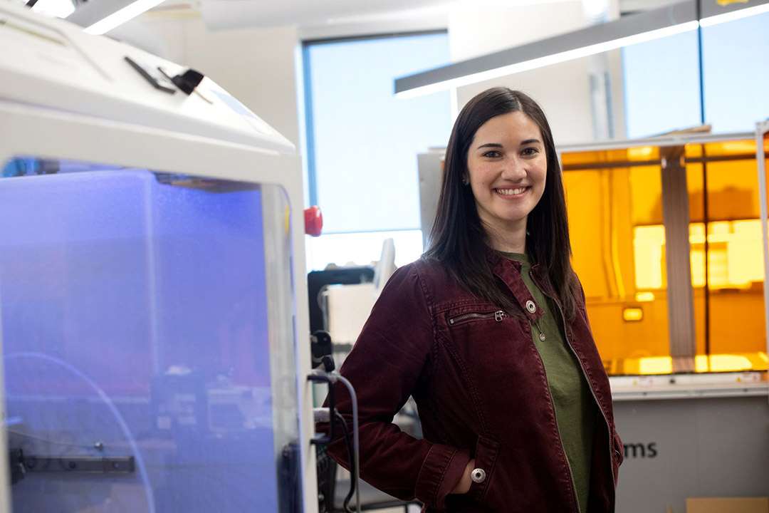 environmental portrait of research scientist Meredith Noyes.