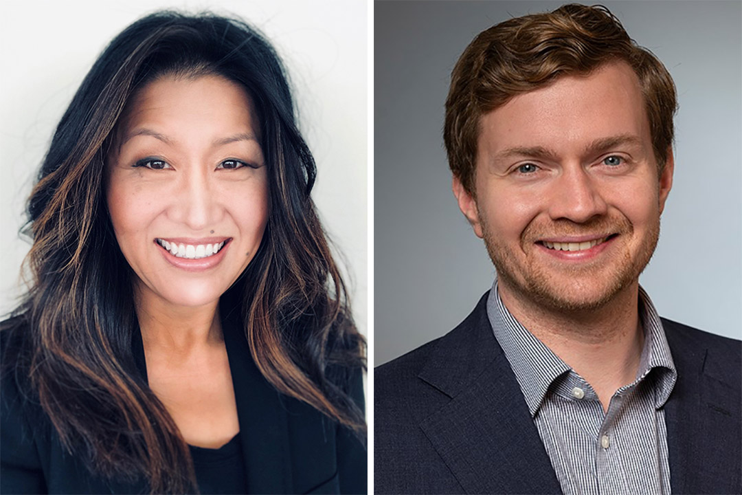 side-by-side portraits of Kathy Yu and Nick Schneider.