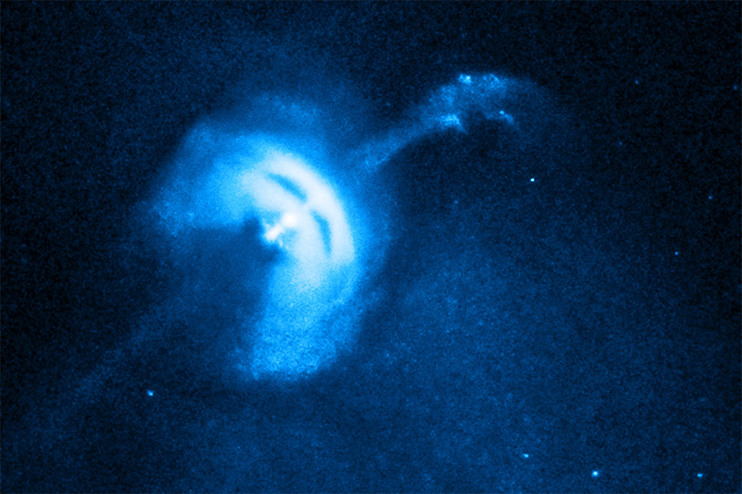 the Vela pulsar, a rapidly rotating neutron star.