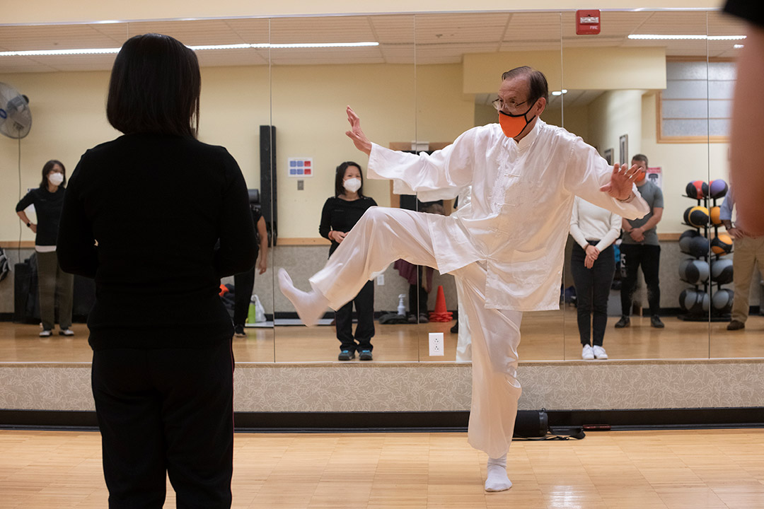 dean Yong Tai Wang demonstrating a Tai Chi pose.