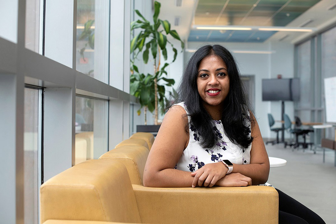 environmental portrait of professor Poornima Padmanabhan.