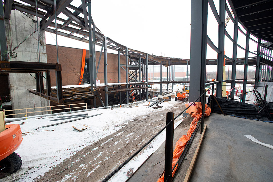 beams of a building under construction.