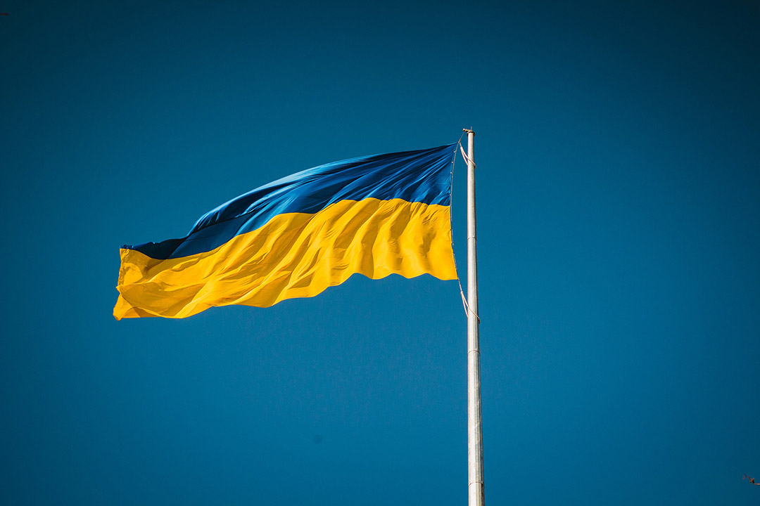 the Ukrainian flag.