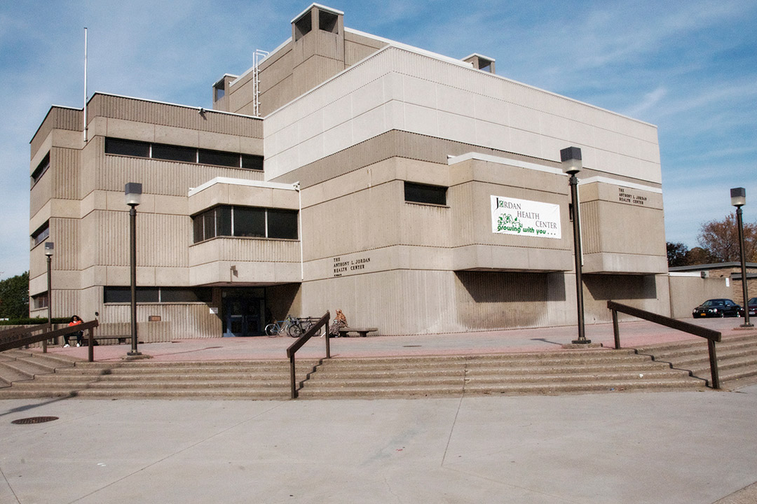 exterior of the Jordan Health Center building.